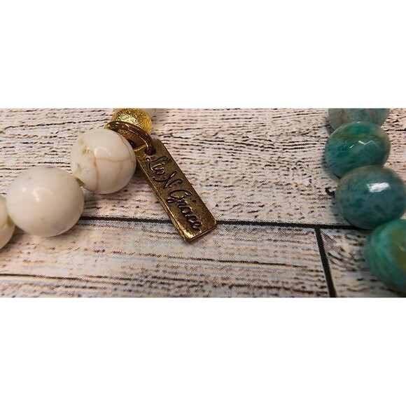 Lot of 4 Liv N Grace Stretch Bracelets Natural Stones Charms Cross Handmade - Picture 7 of 7
